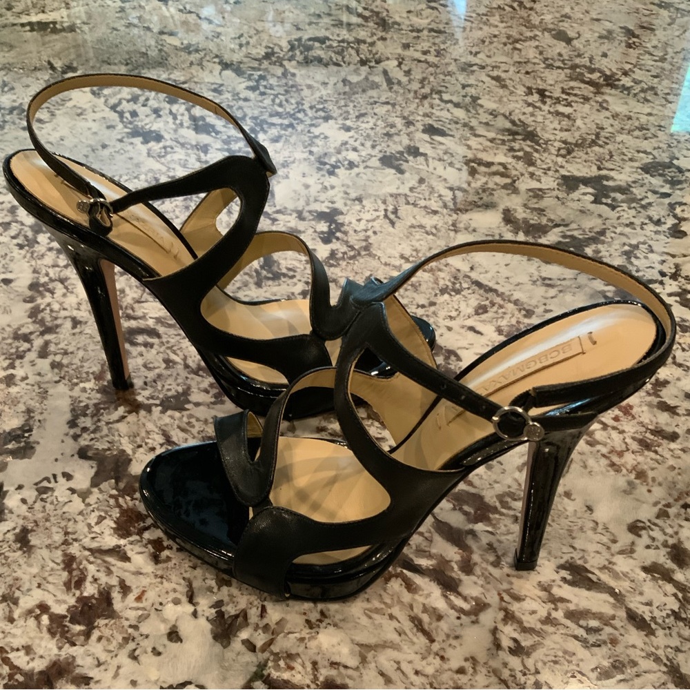 BCBGMAXAZRIA BLACK 5” HEEL SANDALS SIZE 9B